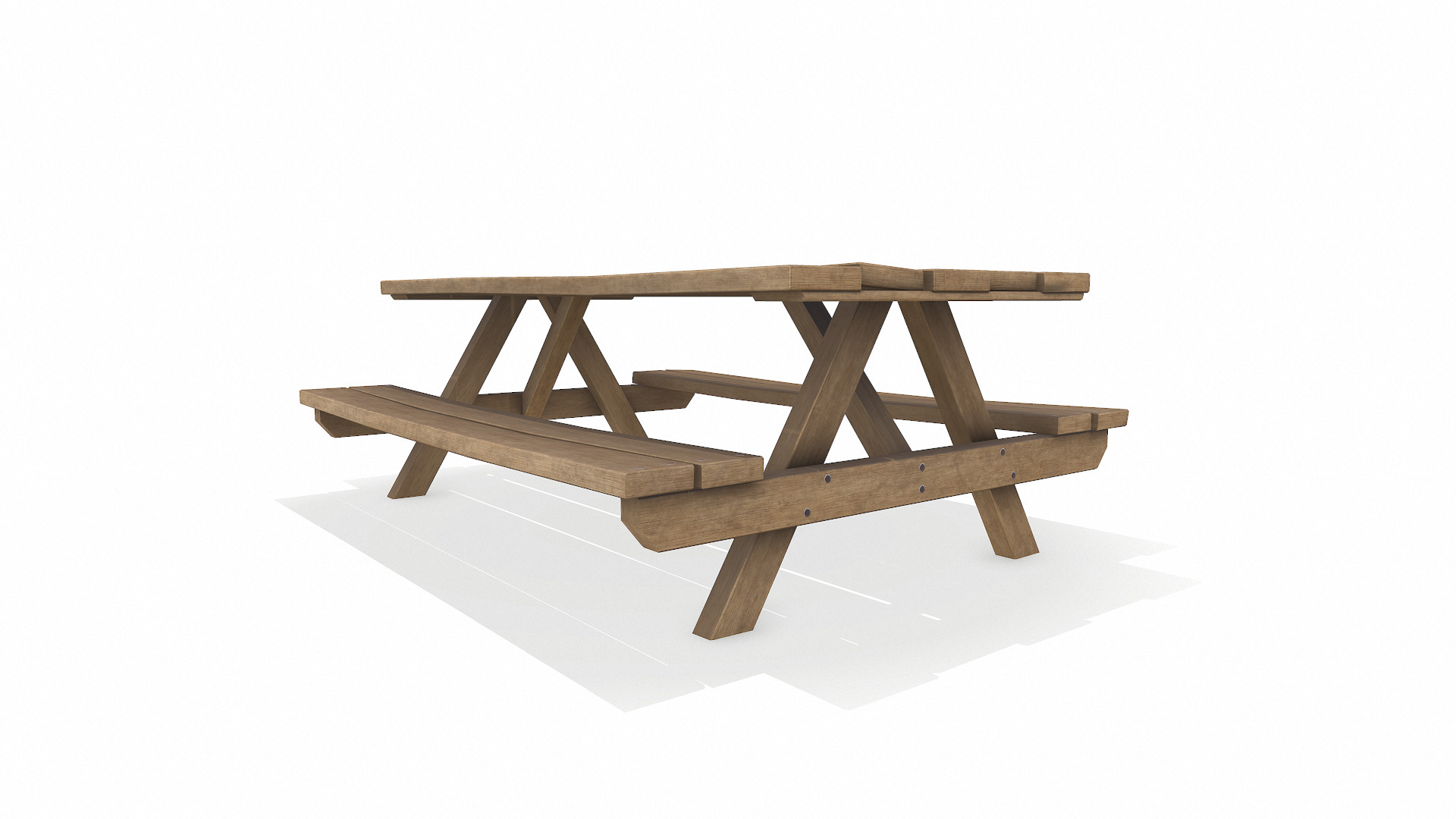 Picnic Table Low-Poly 3D Model Free low-poly 3D model_5