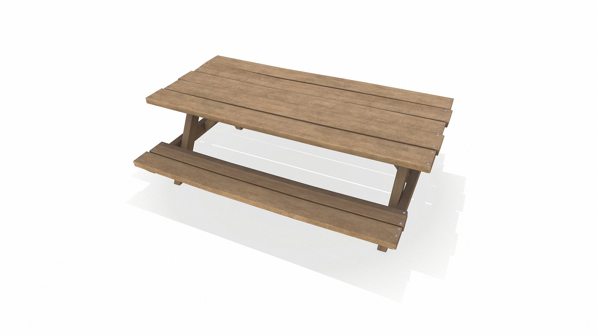 Picnic Table Low-Poly 3D Model Free low-poly 3D model_9