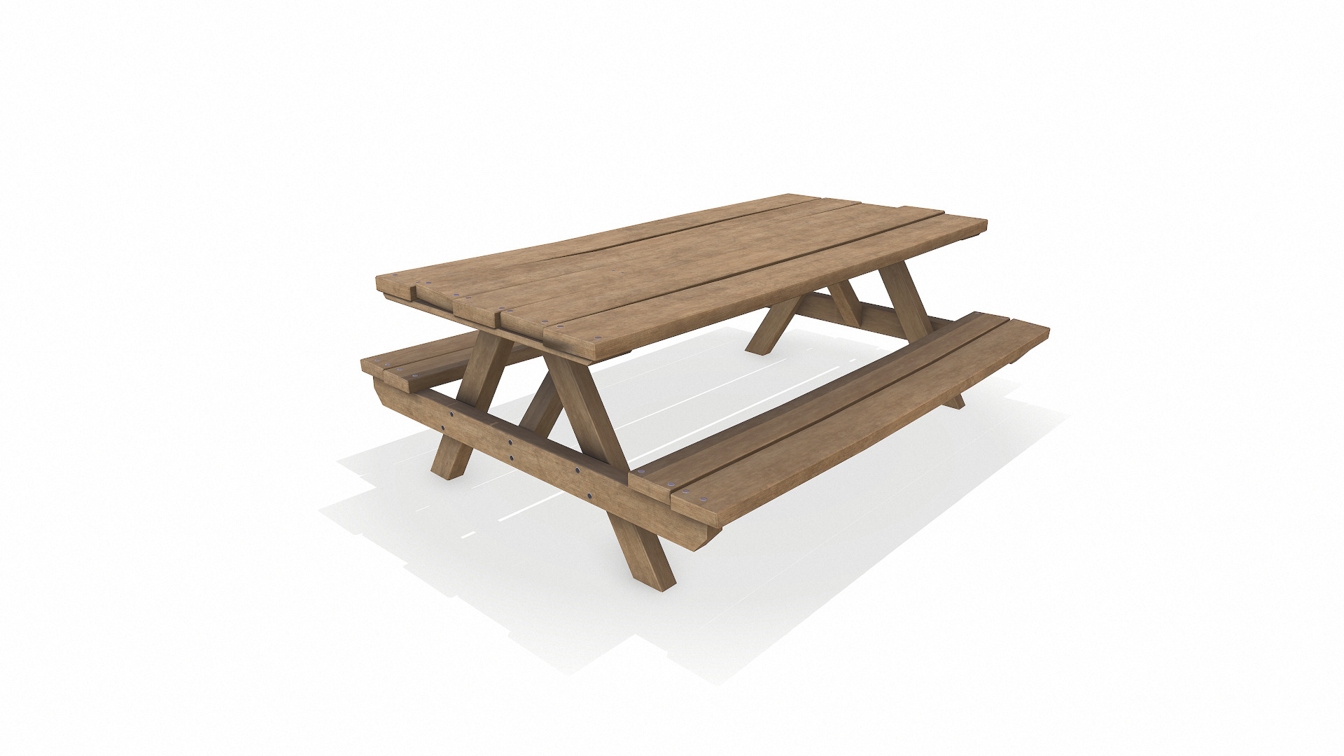 Picnic Table Low-Poly 3D Model Free low-poly 3D model_7