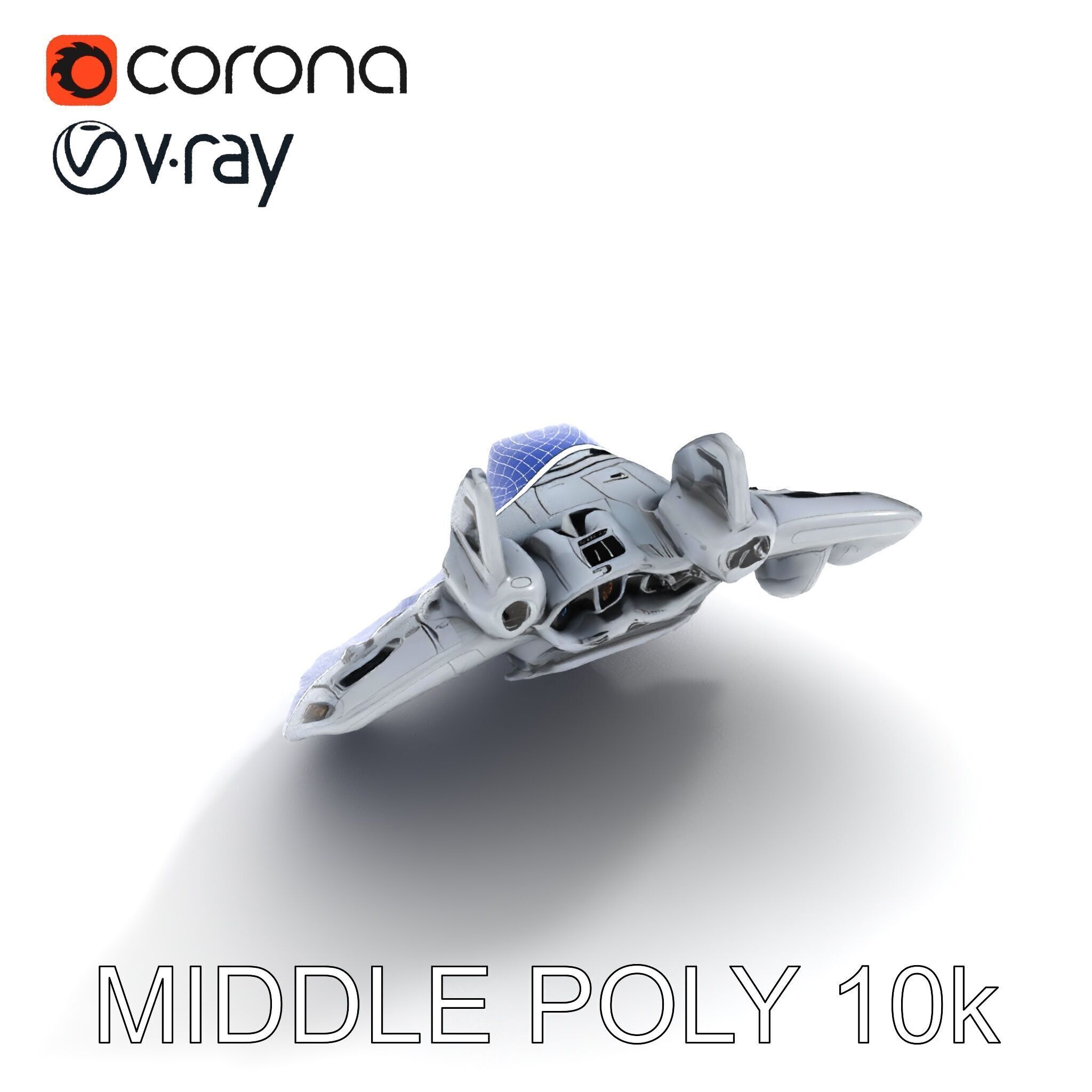 Futuristic Spaceship Model Pack Low-poly 3D model_19