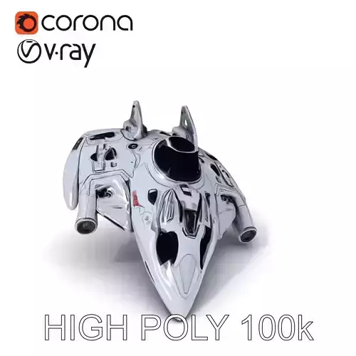 Futuristic Spaceship Model Pack Low-poly 3D model