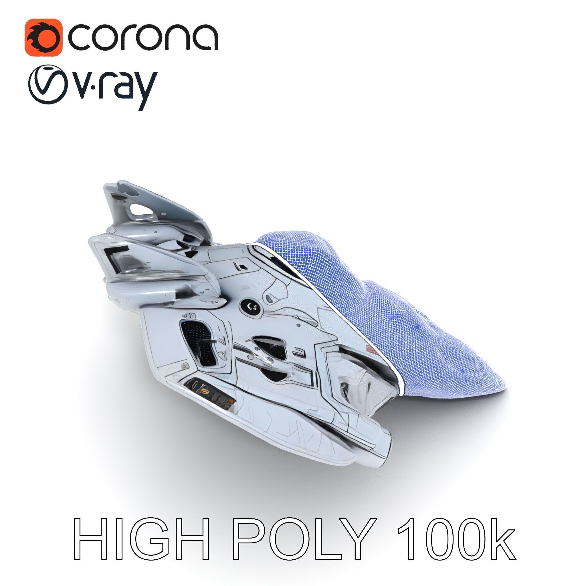 Futuristic Spaceship Model Pack Low-poly 3D model_16