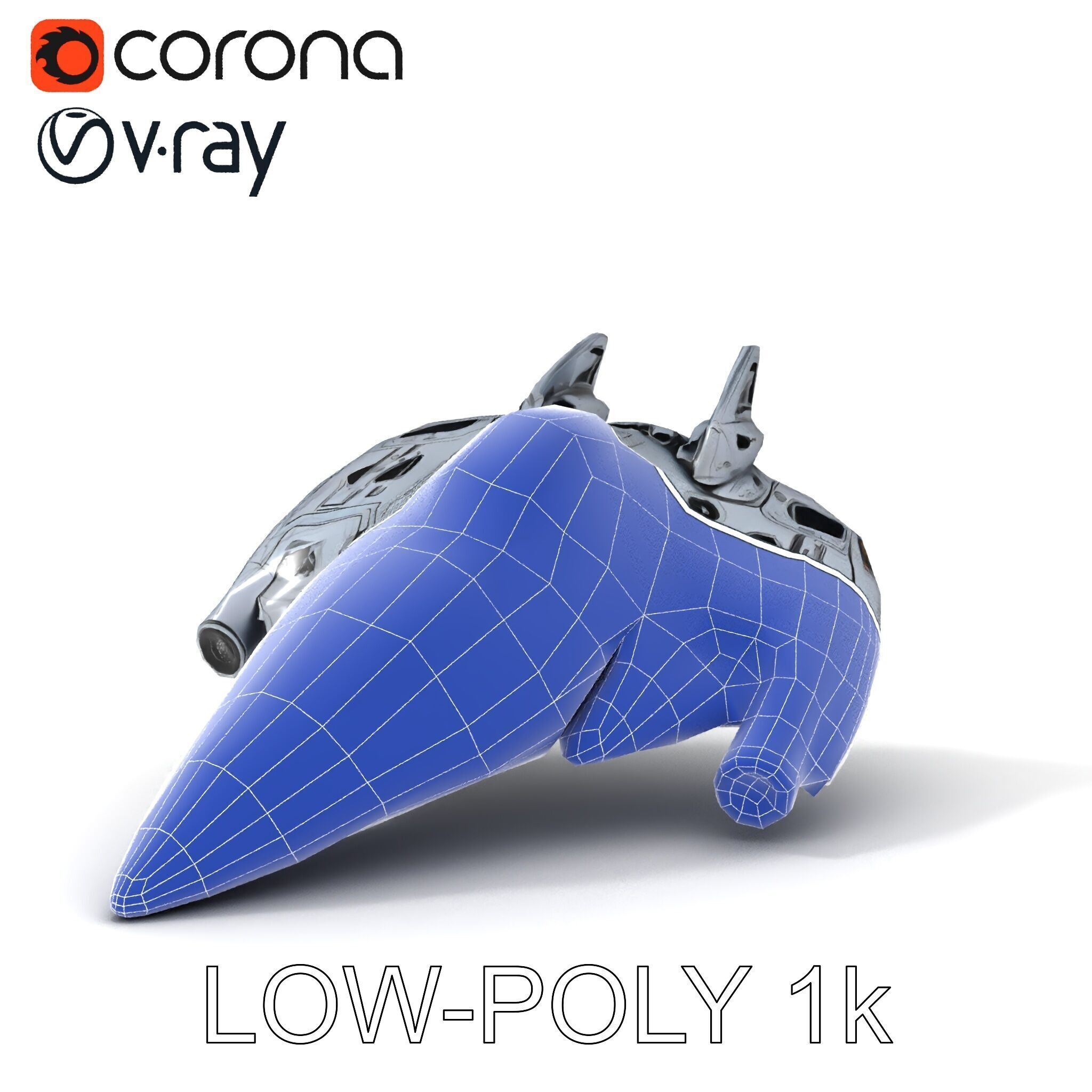 Futuristic Spaceship Model Pack Low-poly 3D model_23