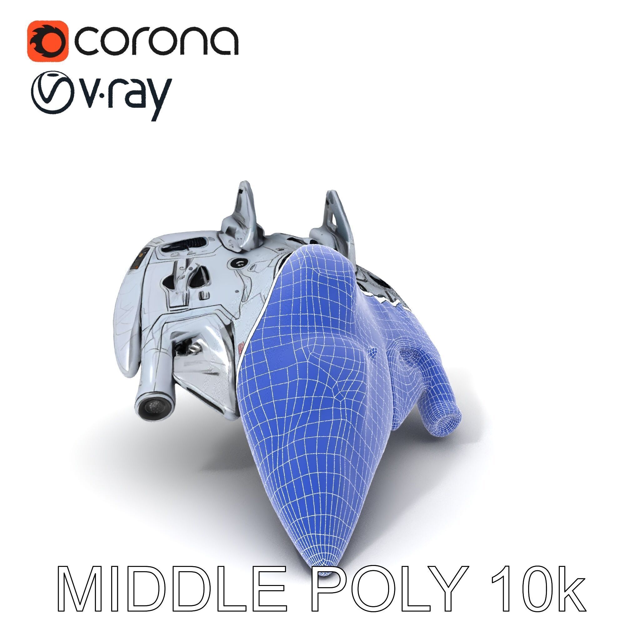 Futuristic Spaceship Model Pack Low-poly 3D model_27