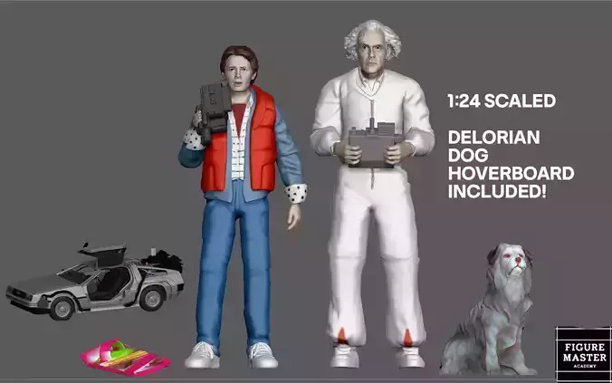 MARTY MCFLY DOC EMMETT BROWN DETAILED BACK TO THE FUTURE  3D print model