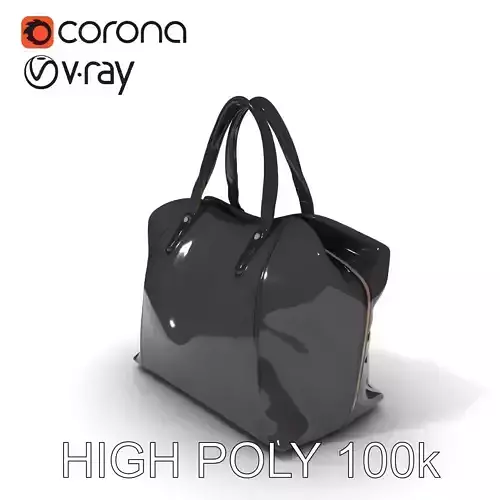 Elegant Black Handbag D Model Pack