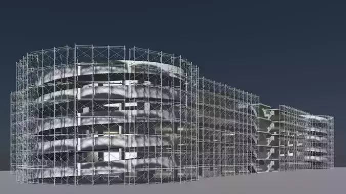 Parking garage building under construction 25-30 3D model