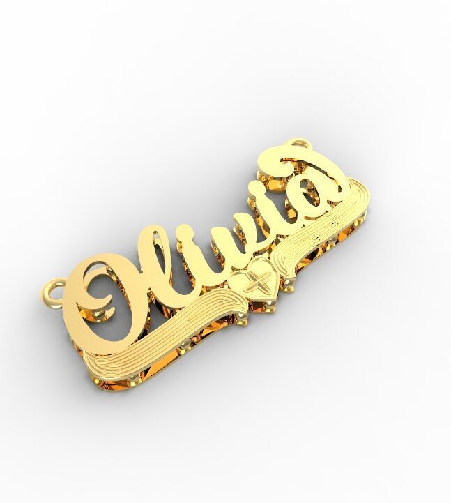 Olivia name plate 3D print model_2
