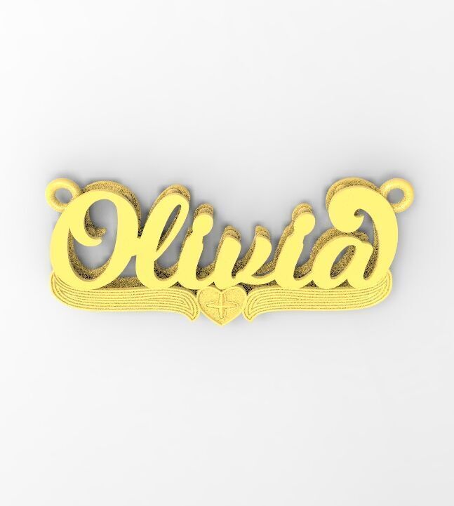 Olivia name plate 3D print model_3