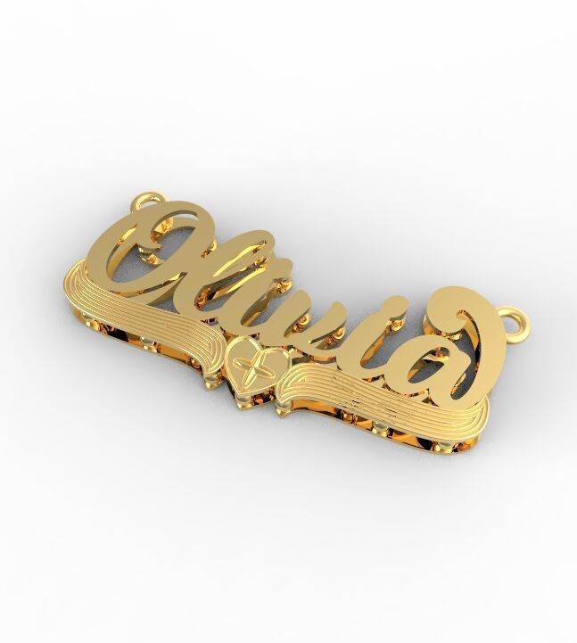 Olivia name plate 3D print model_1