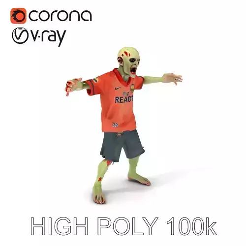 Zombie Athlete D Model  Rigged Sports Undead Character
