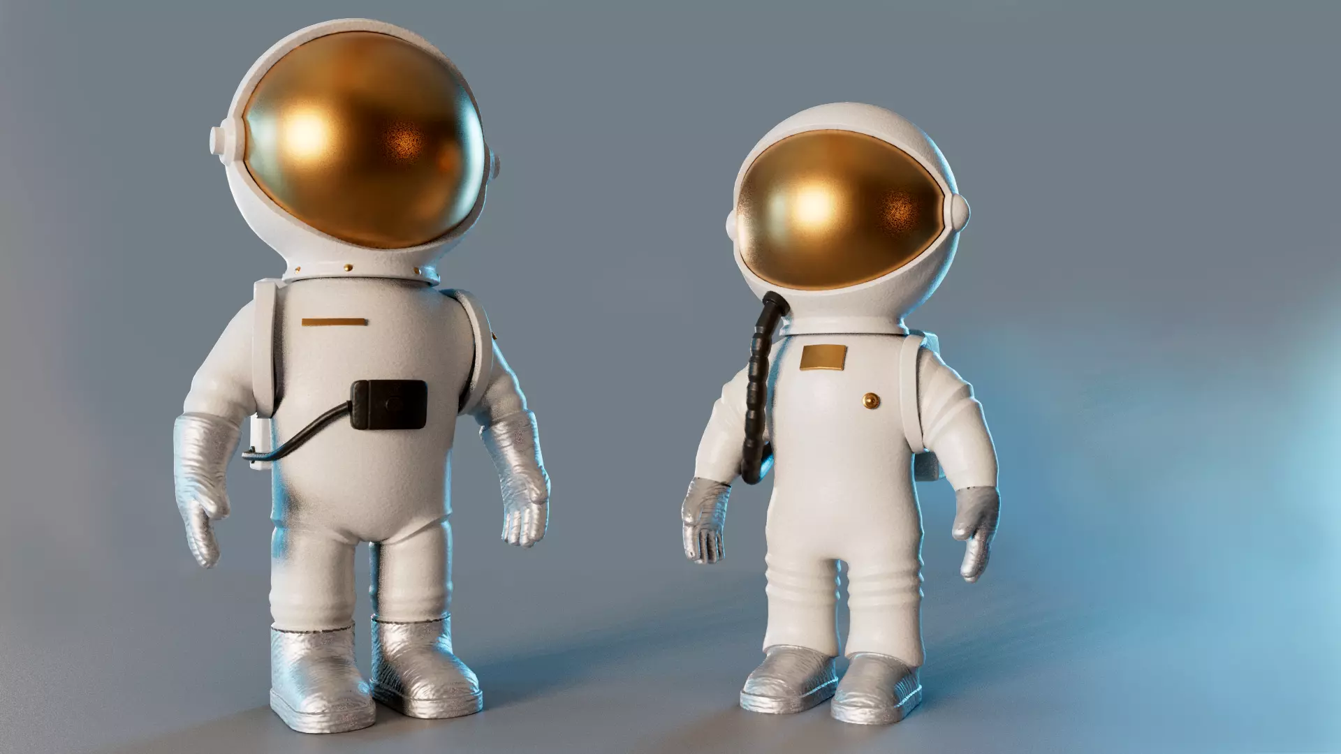 Astronaut Figurines - MAYA Low-poly 3D model