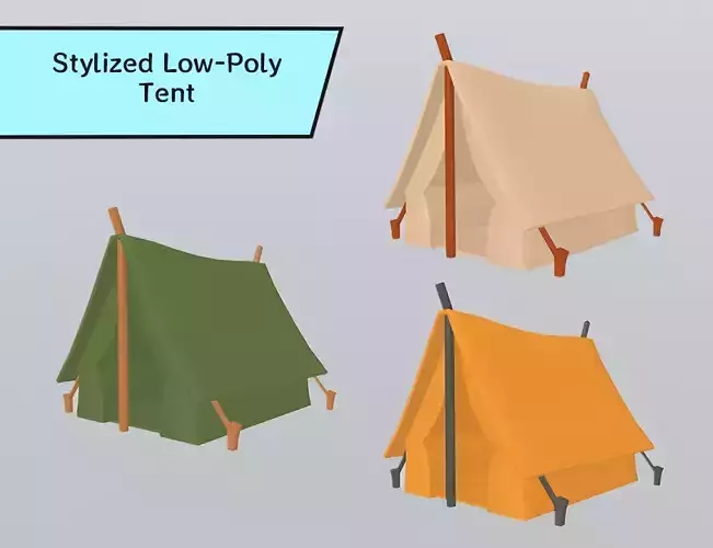 Stylized Low-Poly Tent Low-poly 3D model