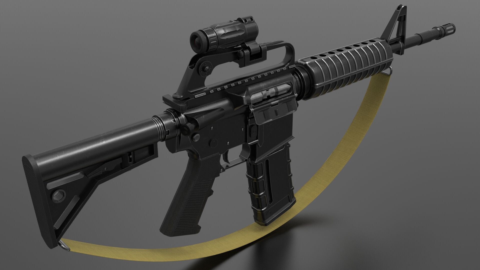 m16A2 Fps - Tps Low-poly 3D model_3
