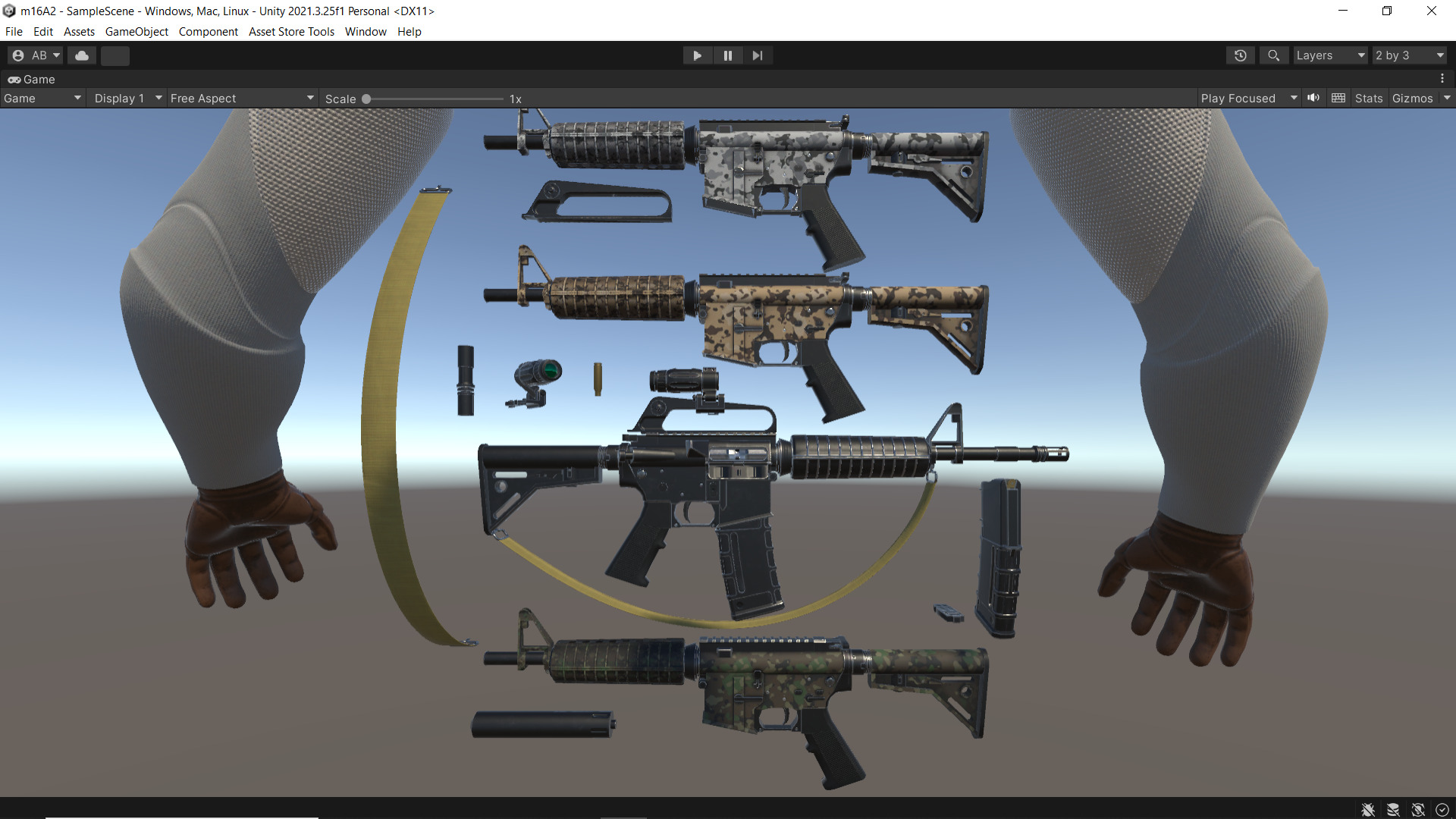 m16A2 Fps - Tps Low-poly 3D model_11