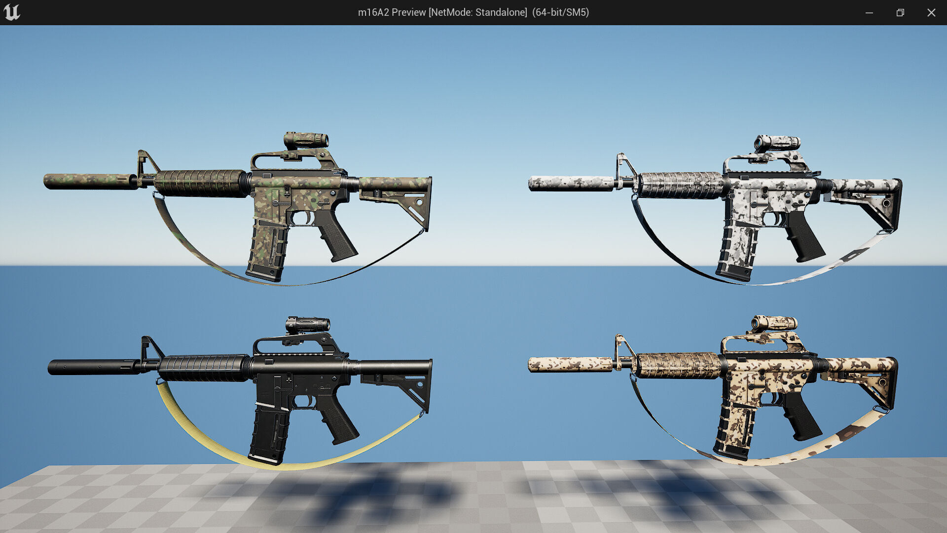 m16A2 Fps - Tps Low-poly 3D model_10