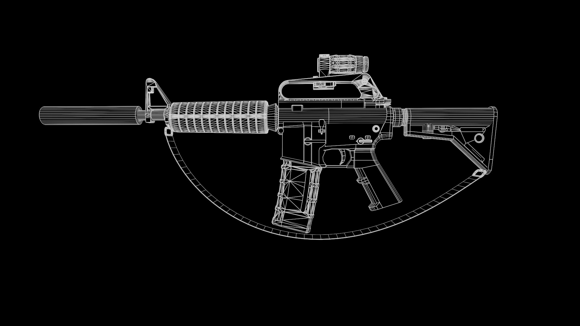 m16A2 Fps - Tps Low-poly 3D model_13