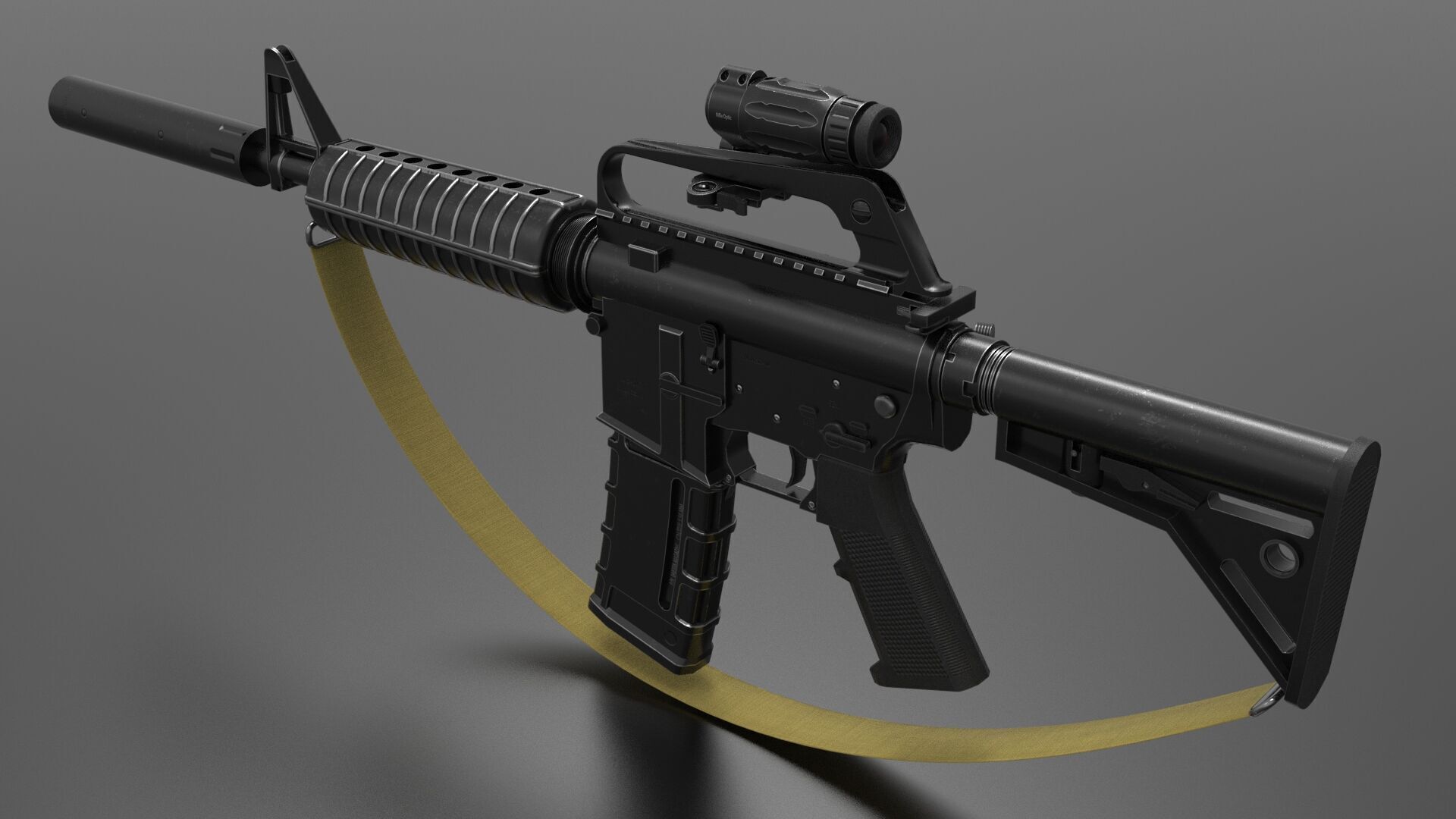 m16A2 Fps - Tps Low-poly 3D model_2