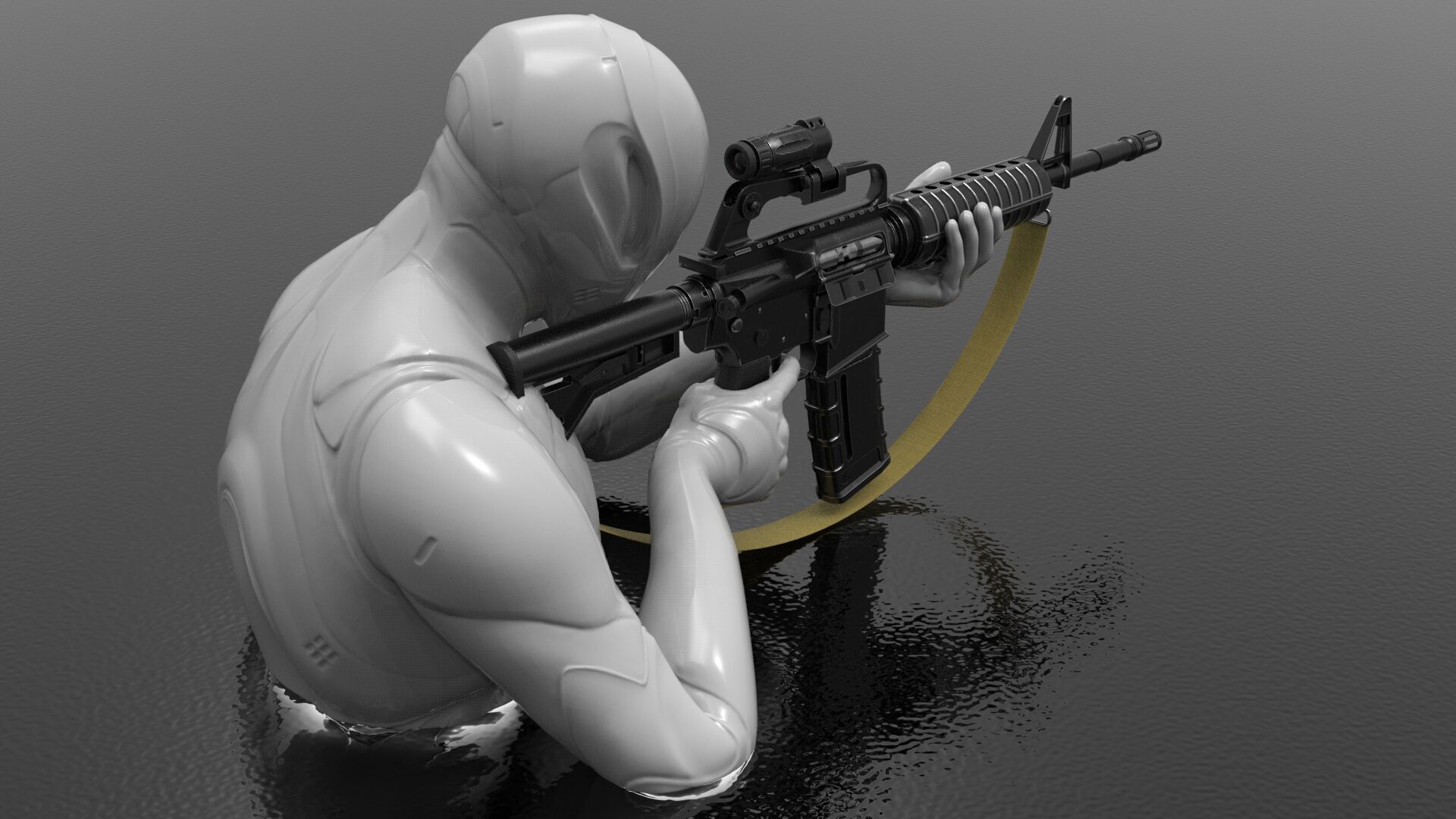 m16A2 Fps - Tps Low-poly 3D model_5