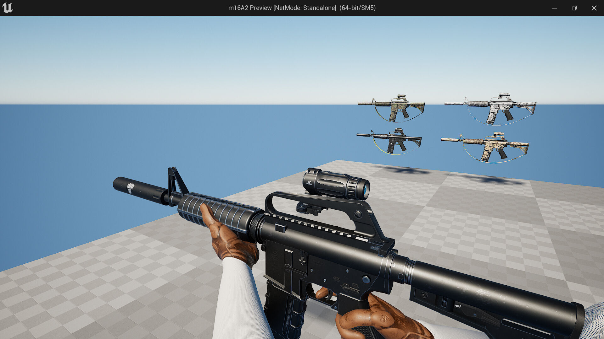 m16A2 Fps - Tps Low-poly 3D model_9