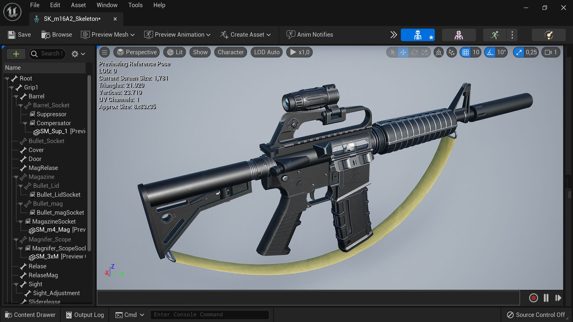 m16A2 Fps - Tps Low-poly 3D model_7