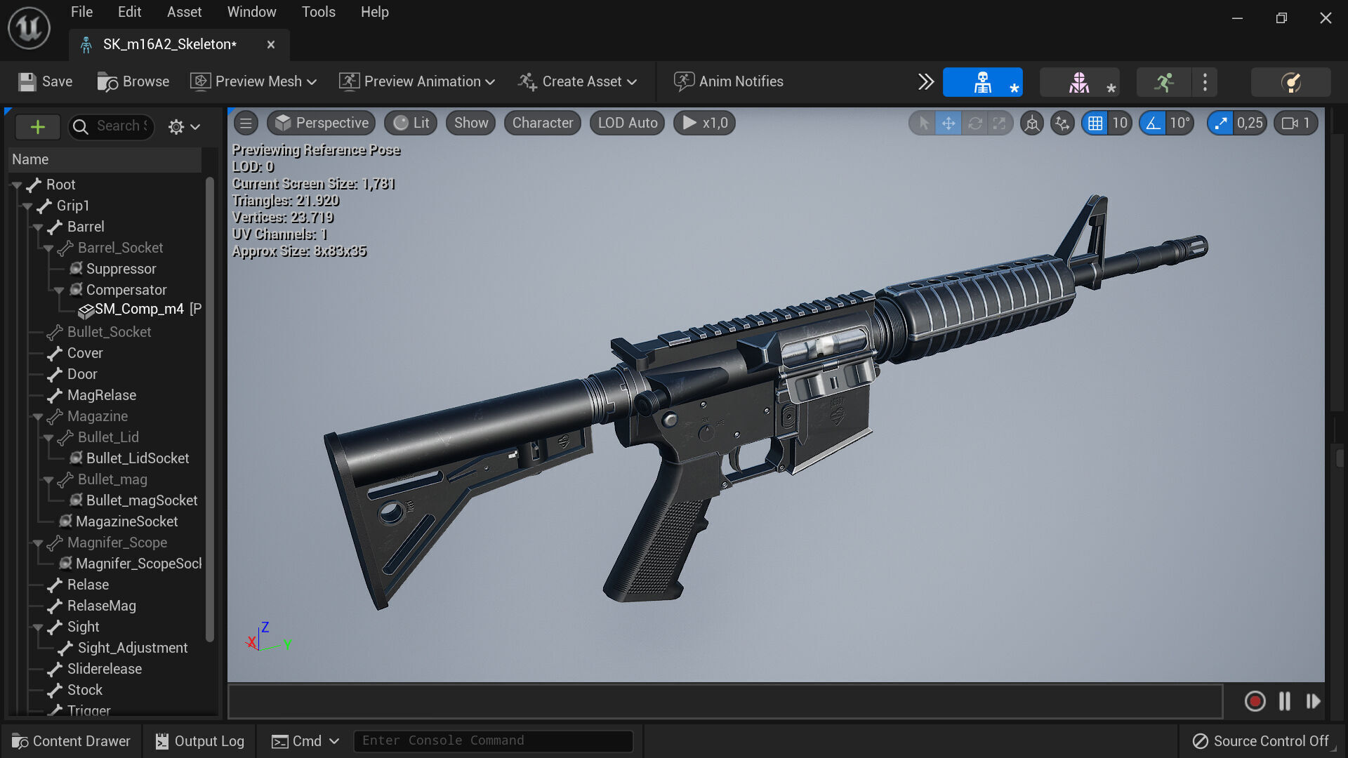 m16A2 Fps - Tps Low-poly 3D model_8