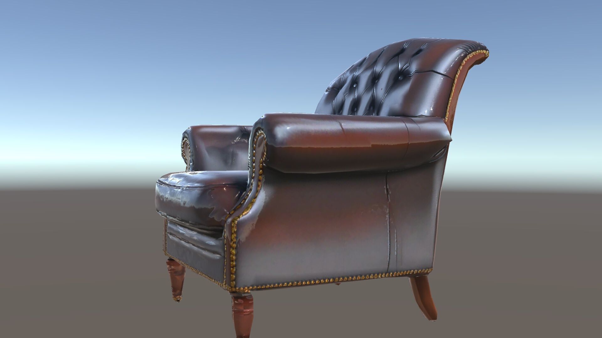 Classic Chesterfield Armchair Model Pack Low-poly 3D model_16