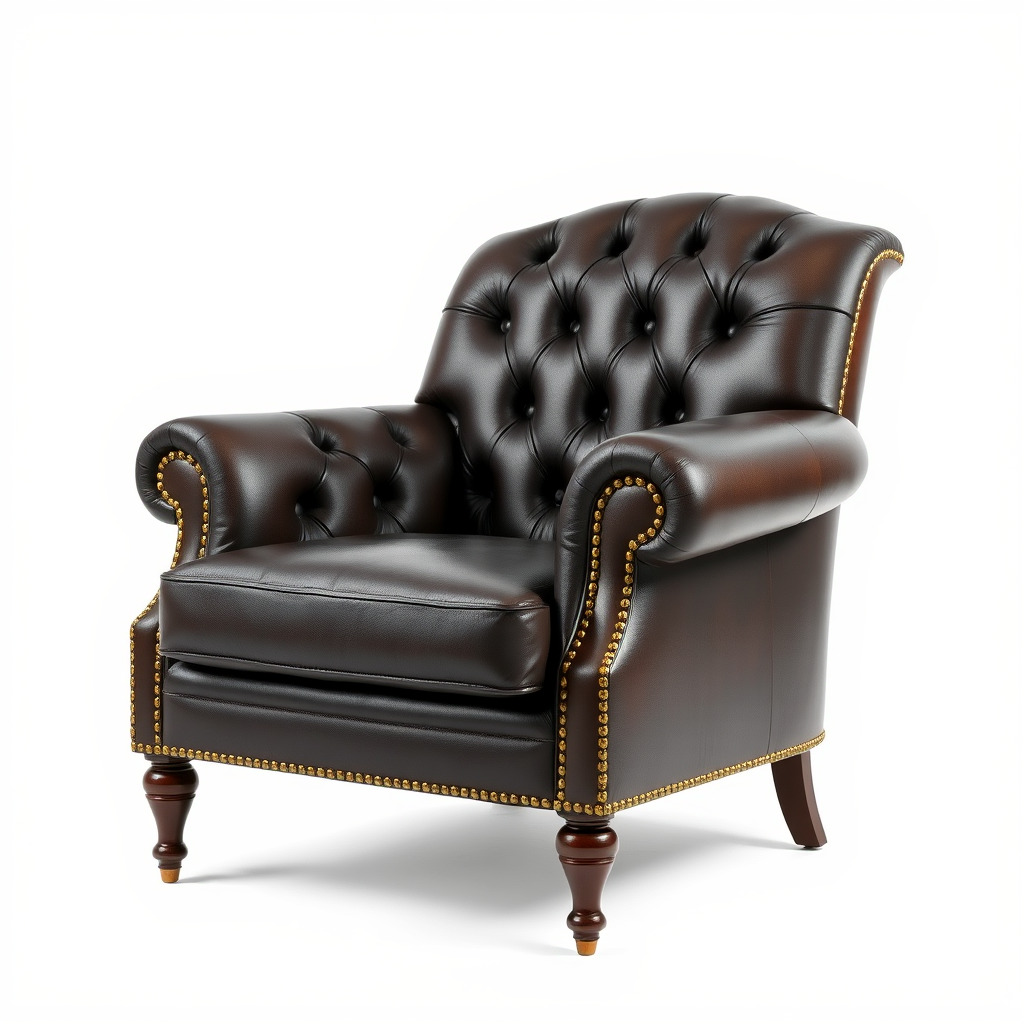 Classic Chesterfield Armchair Model Pack Low-poly 3D model_4