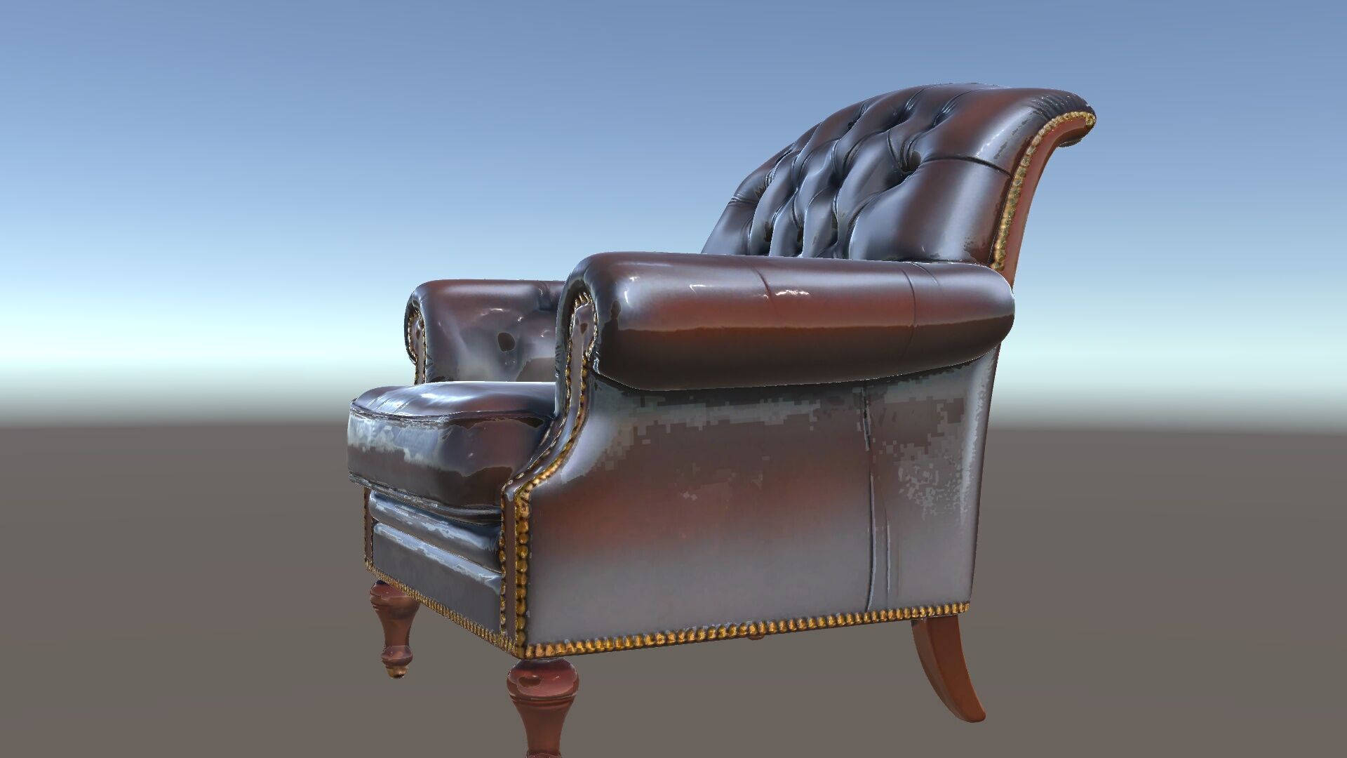 Classic Chesterfield Armchair Model Pack Low-poly 3D model_5