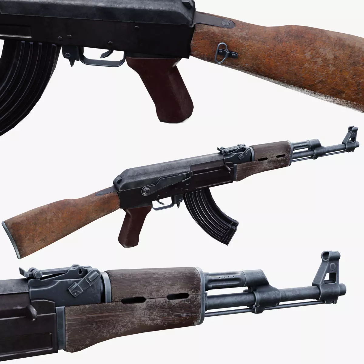 Old AK 47 Low-poly 3D model