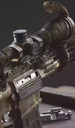 Daniel Defence DD5 rifle Low-poly 3D model