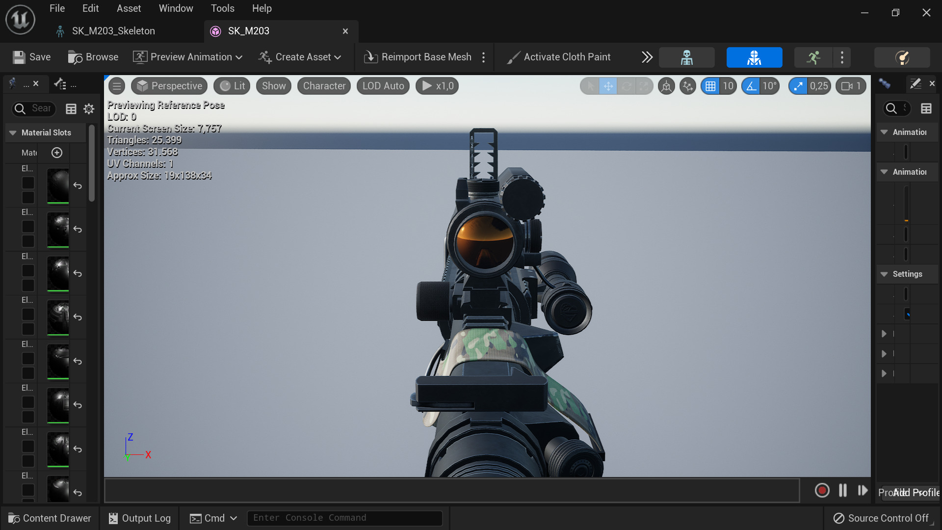 M203 Grenade Launcher Fps-Tps Low-poly 3D model_10