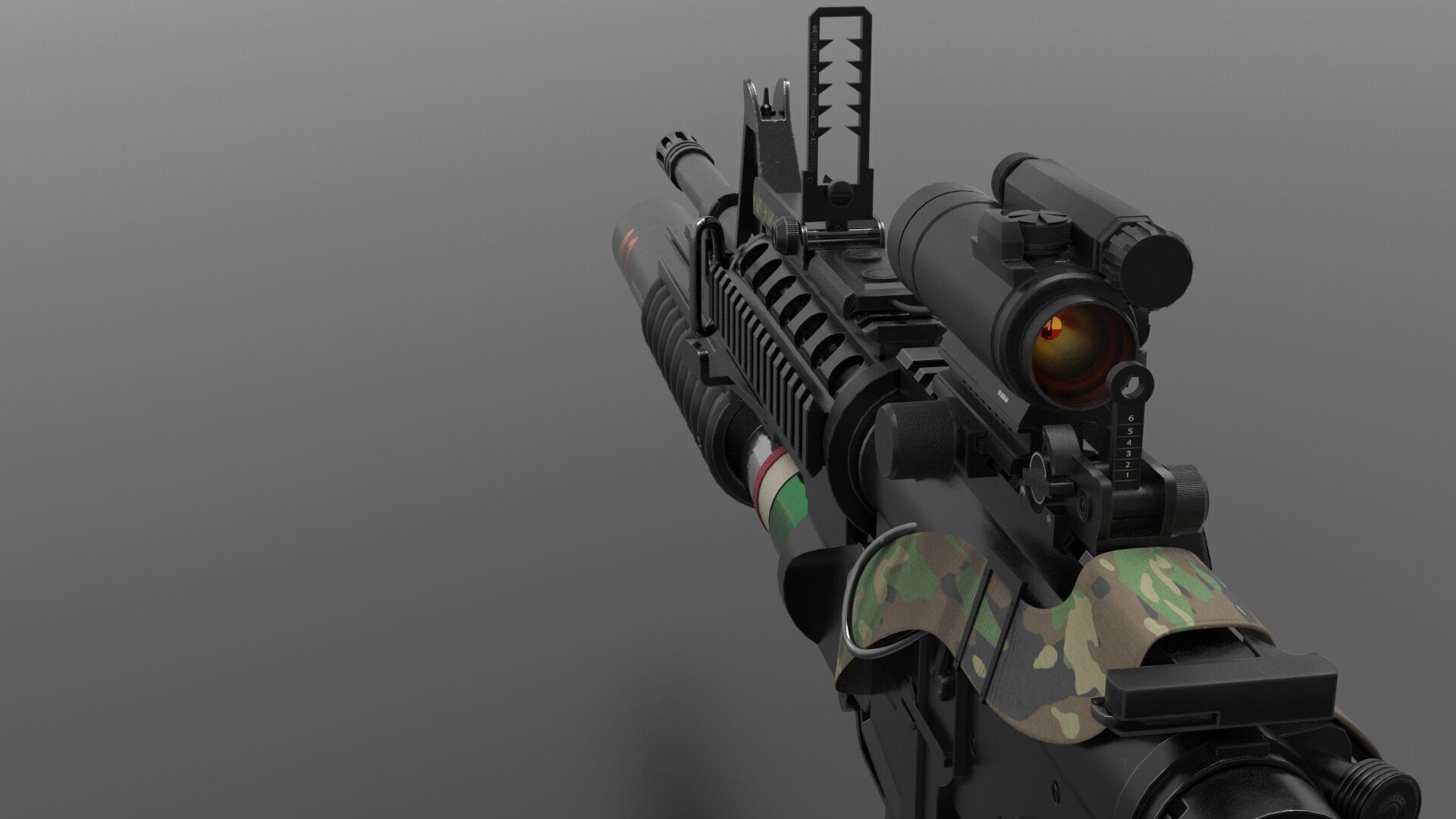 M203 Grenade Launcher Fps-Tps Low-poly 3D model_5