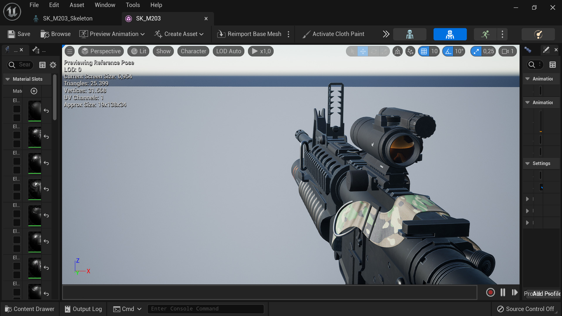 M203 Grenade Launcher Fps-Tps Low-poly 3D model_9
