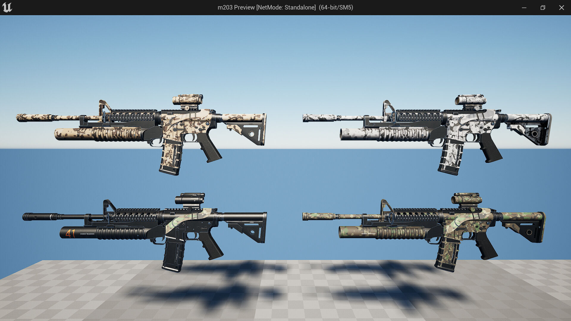 M203 Grenade Launcher Fps-Tps Low-poly 3D model_15