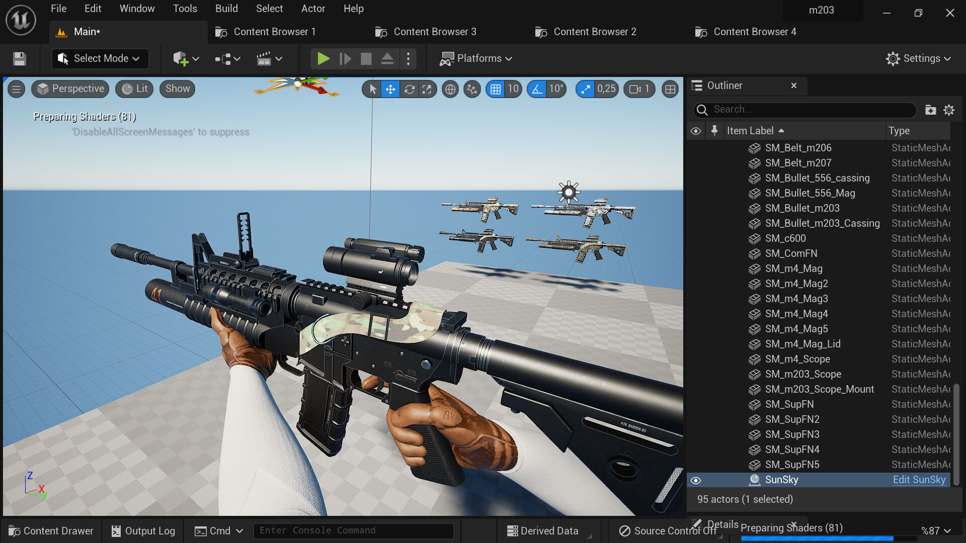 M203 Grenade Launcher Fps-Tps Low-poly 3D model_13