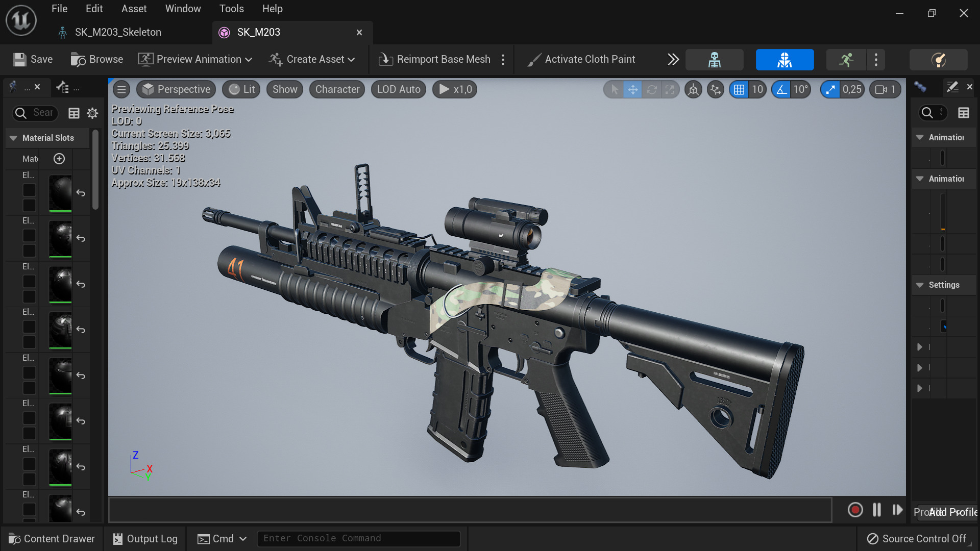 M203 Grenade Launcher Fps-Tps Low-poly 3D model_8