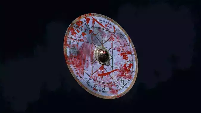 Viking Shield 6 - Bloody Low-poly 3D model