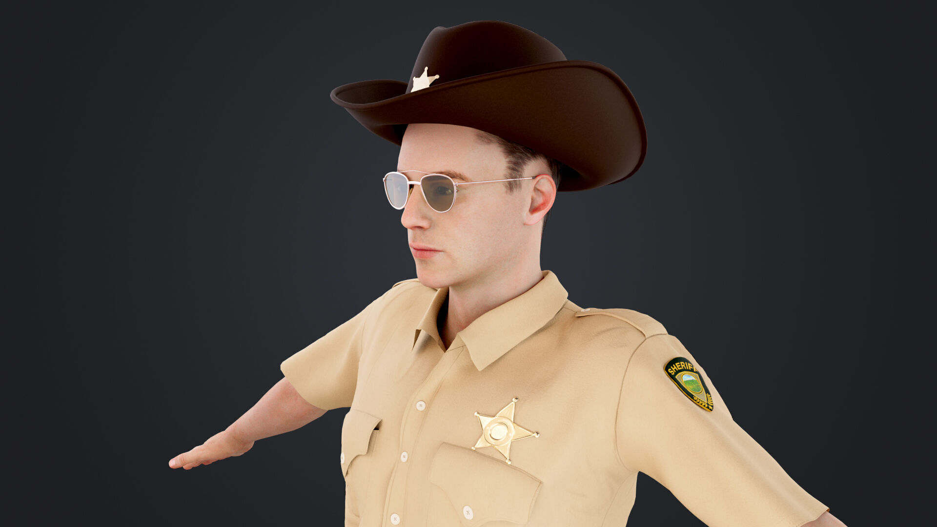 Sheriff Low-poly 3D model_12