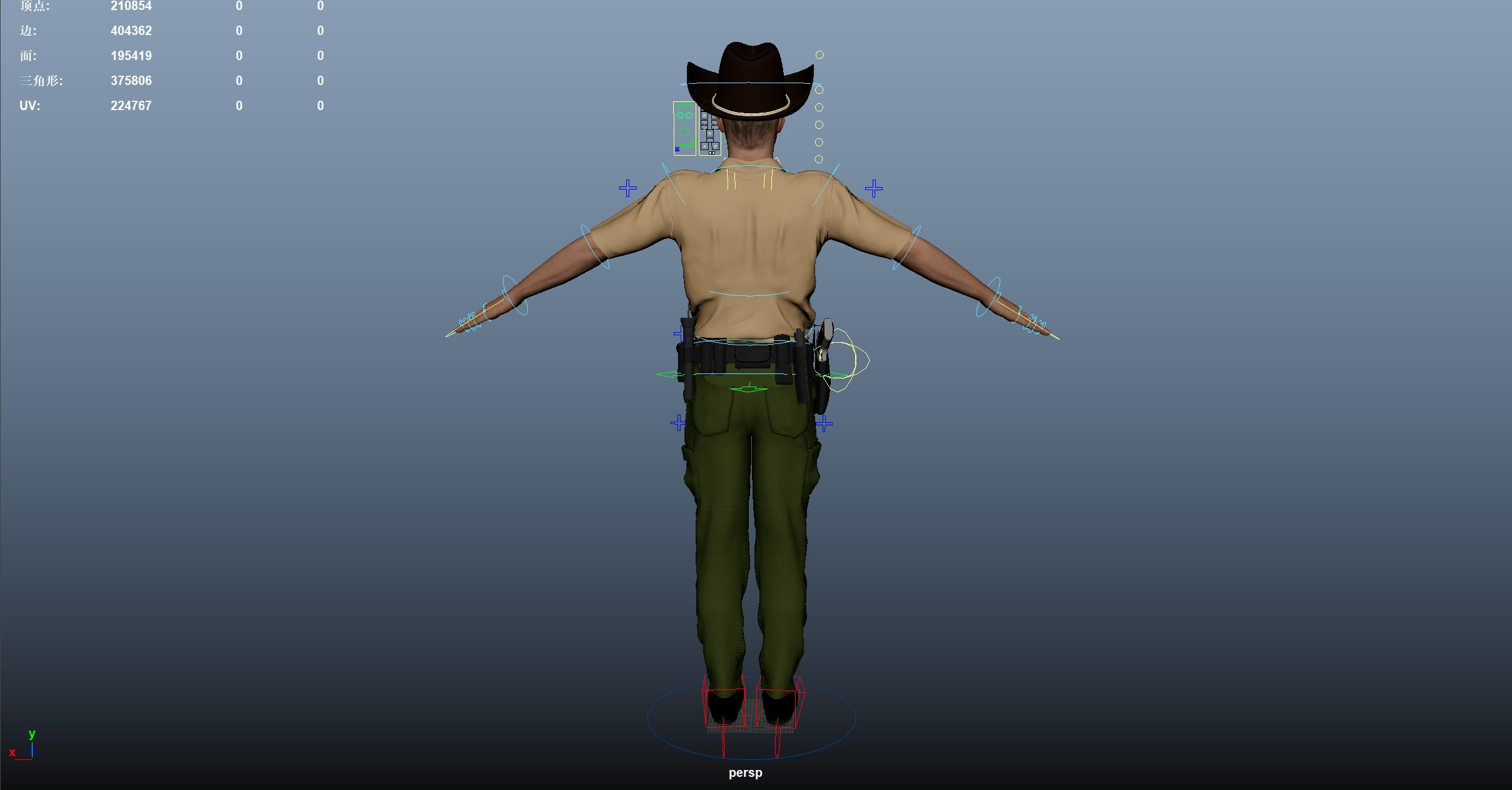 Sheriff Low-poly 3D model_25