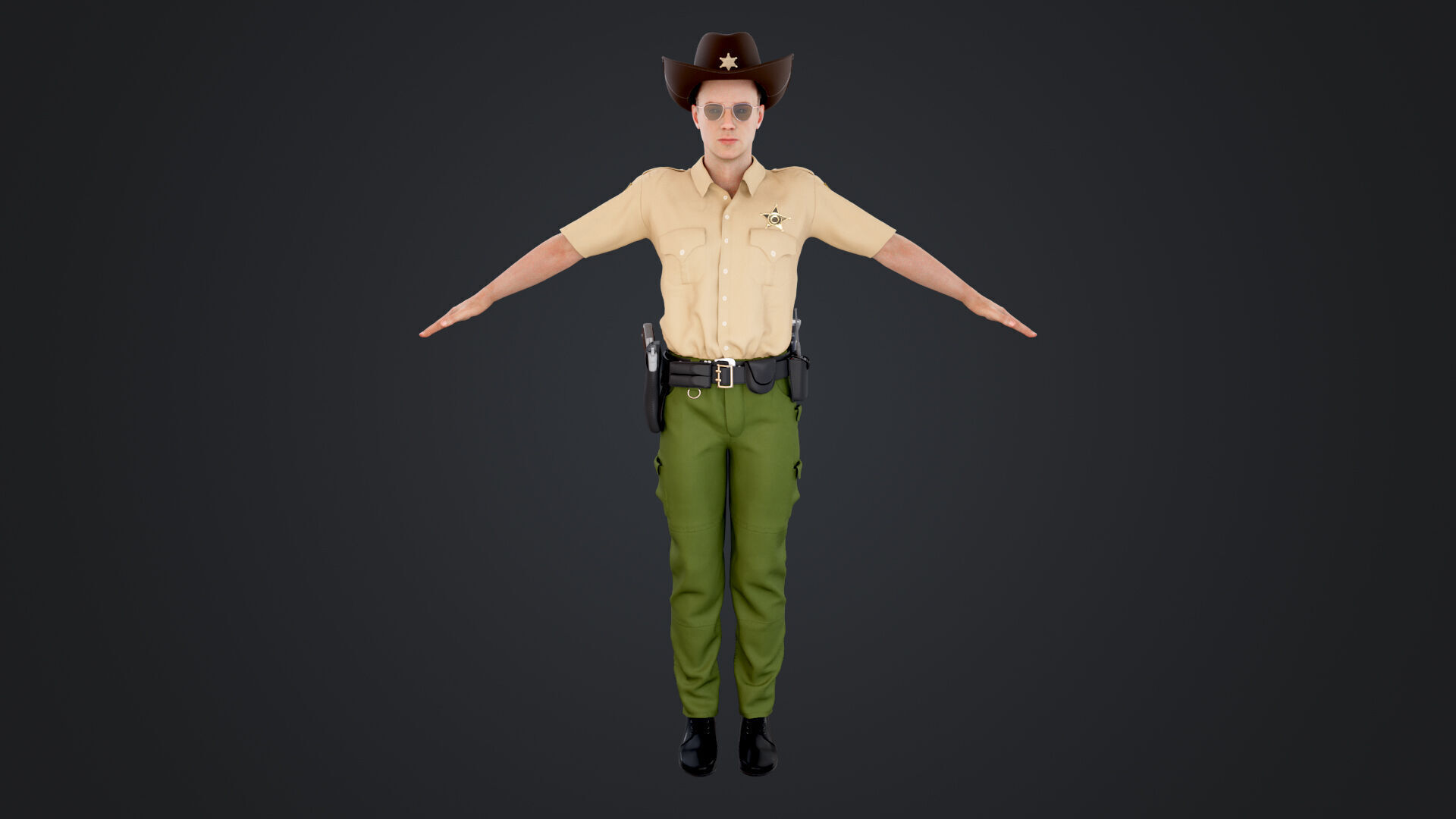 Sheriff Low-poly 3D model_6