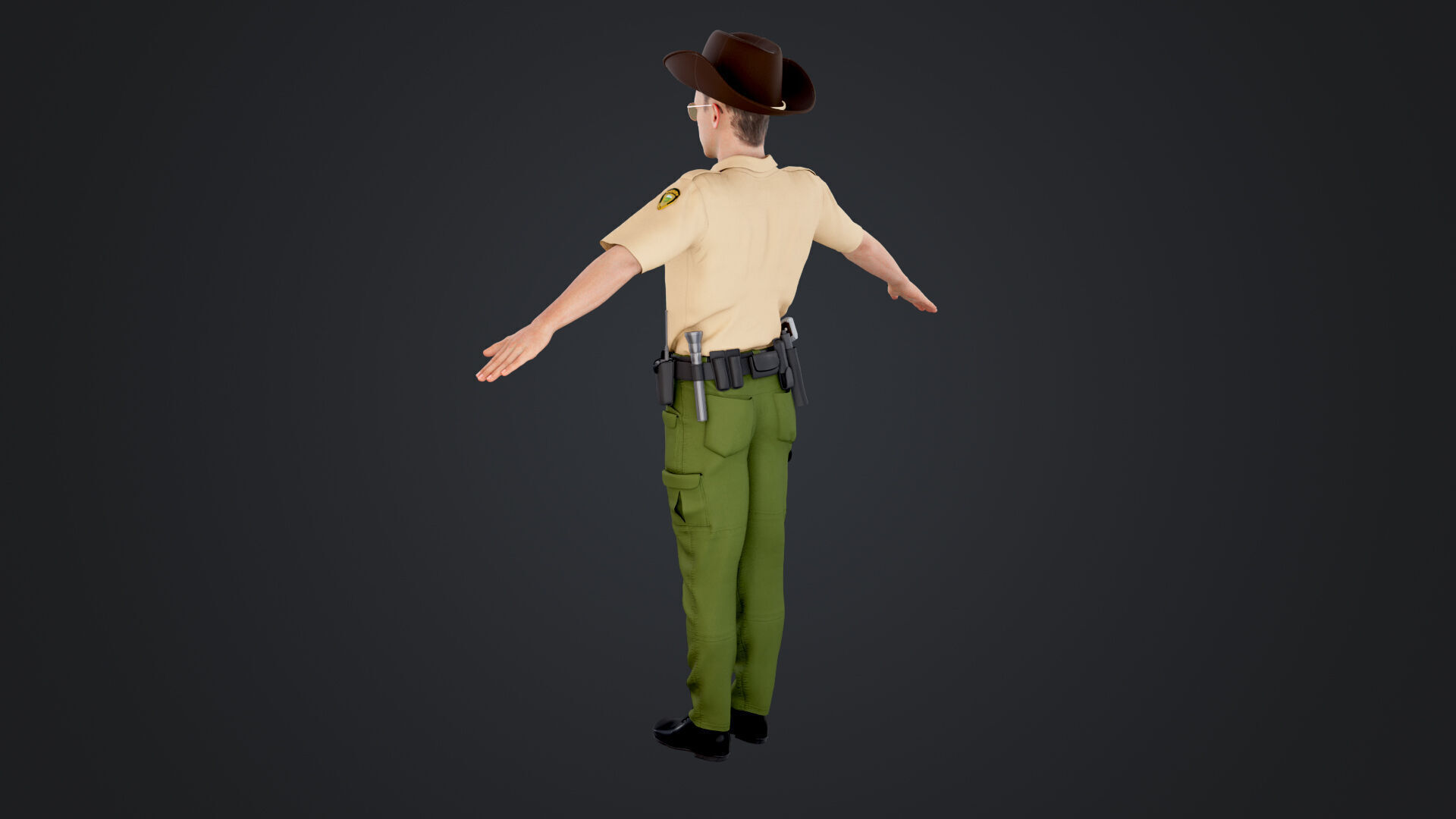 Sheriff Low-poly 3D model_9