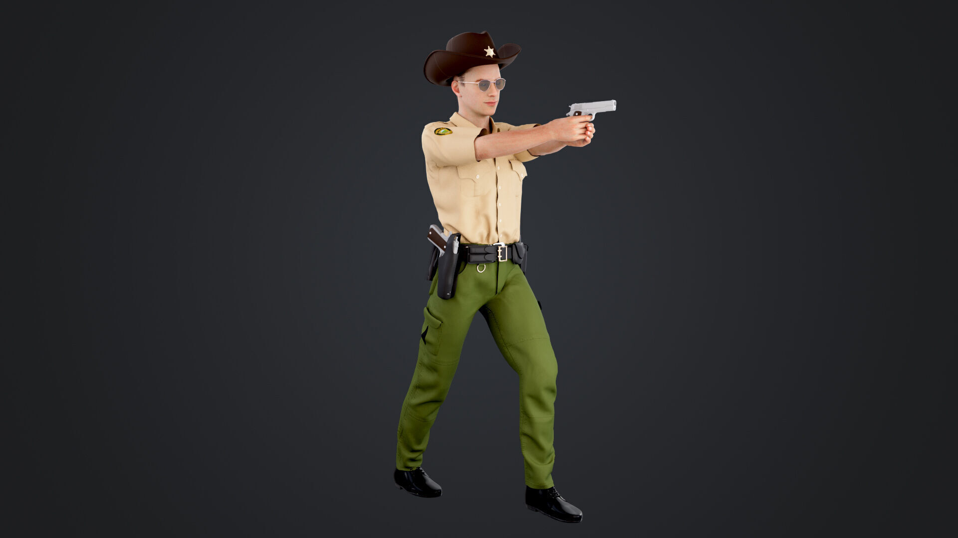 Sheriff Low-poly 3D model_1