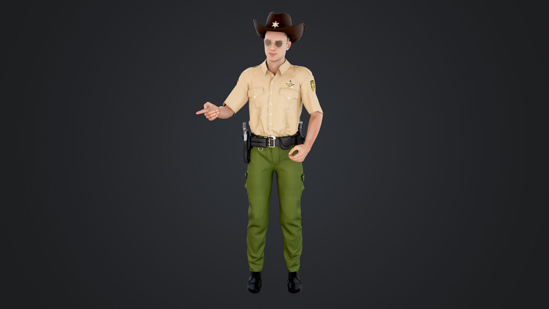 Sheriff Low-poly 3D model_2