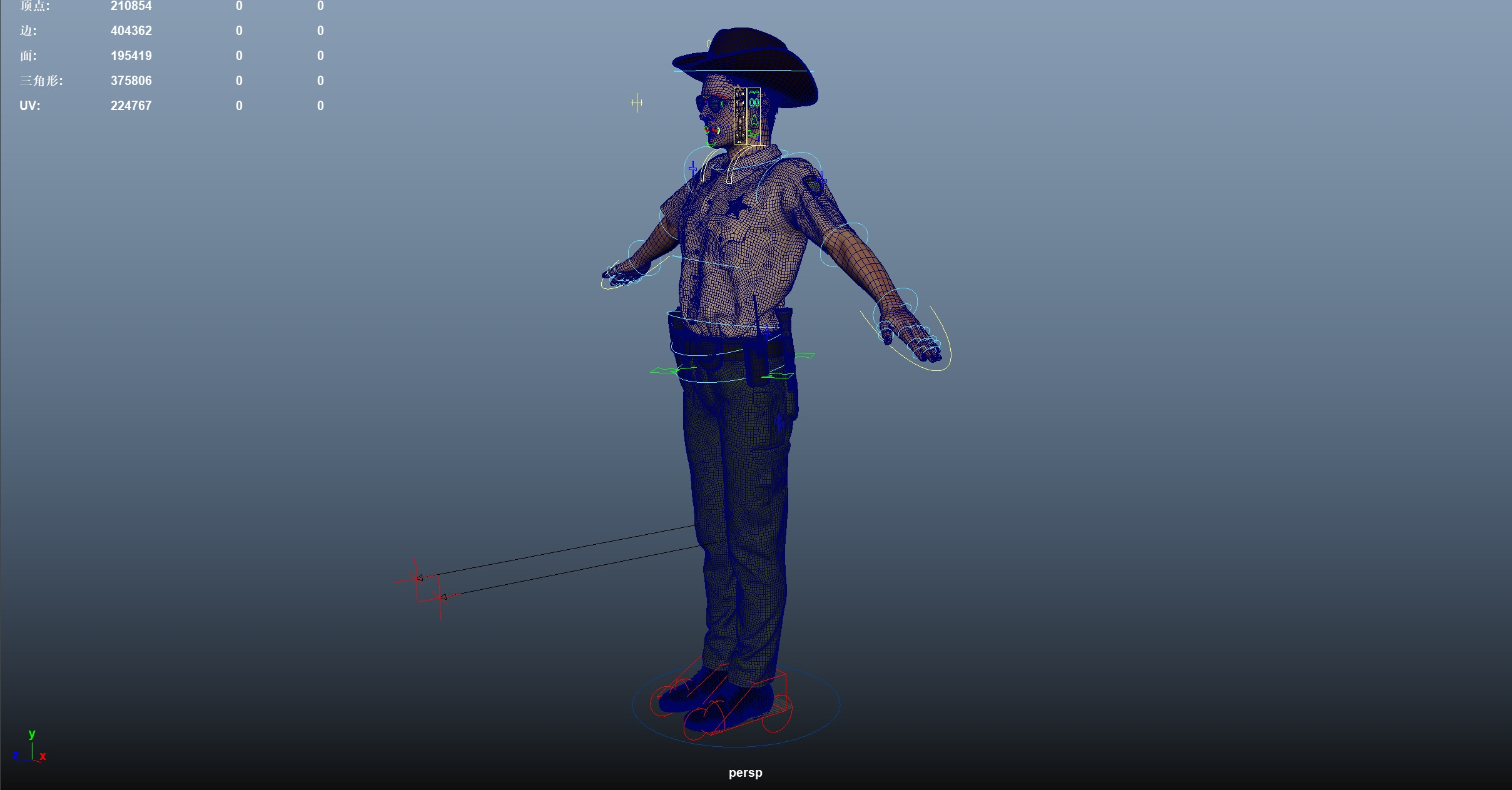 Sheriff Low-poly 3D model_24