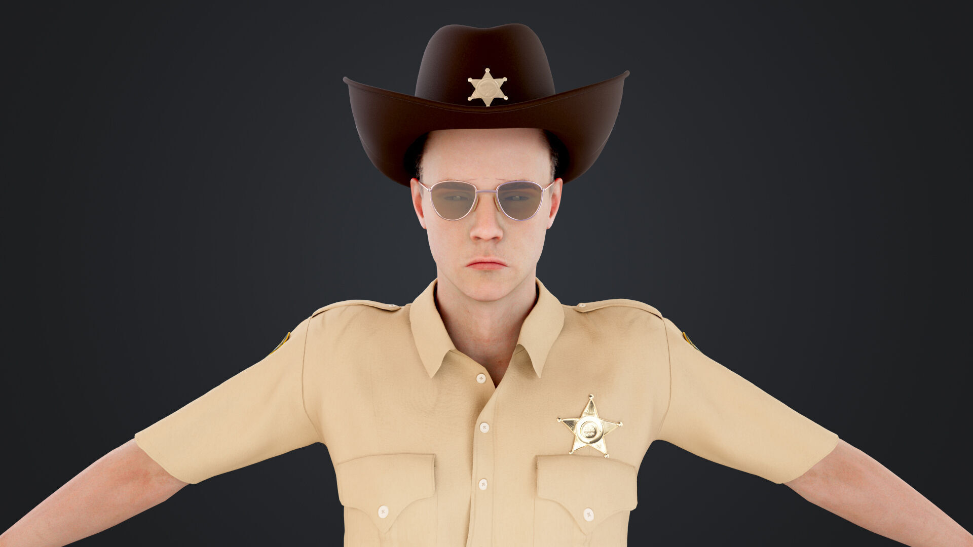 Sheriff Low-poly 3D model_17