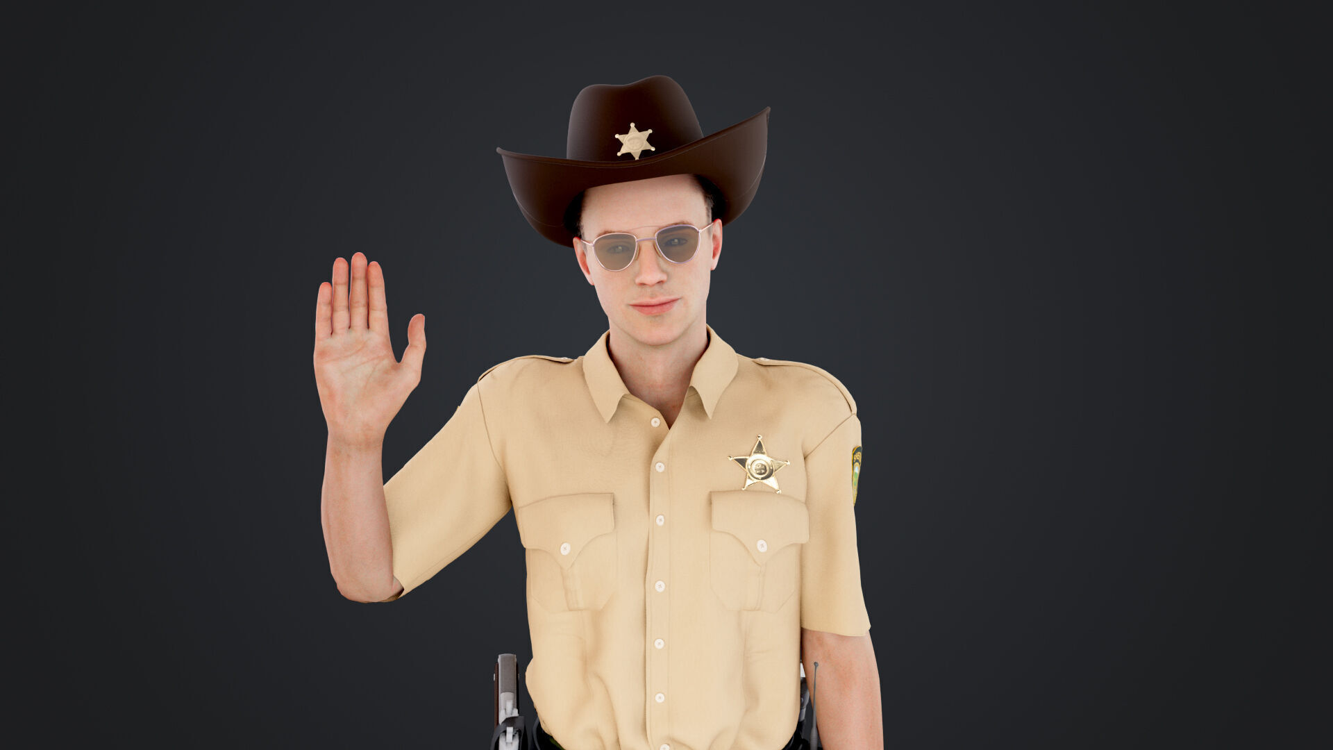 Sheriff Low-poly 3D model_4