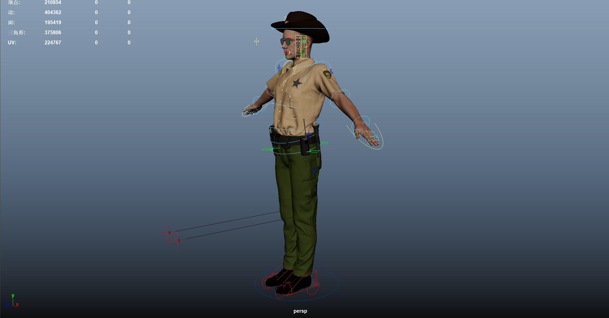 Sheriff Low-poly 3D model_23