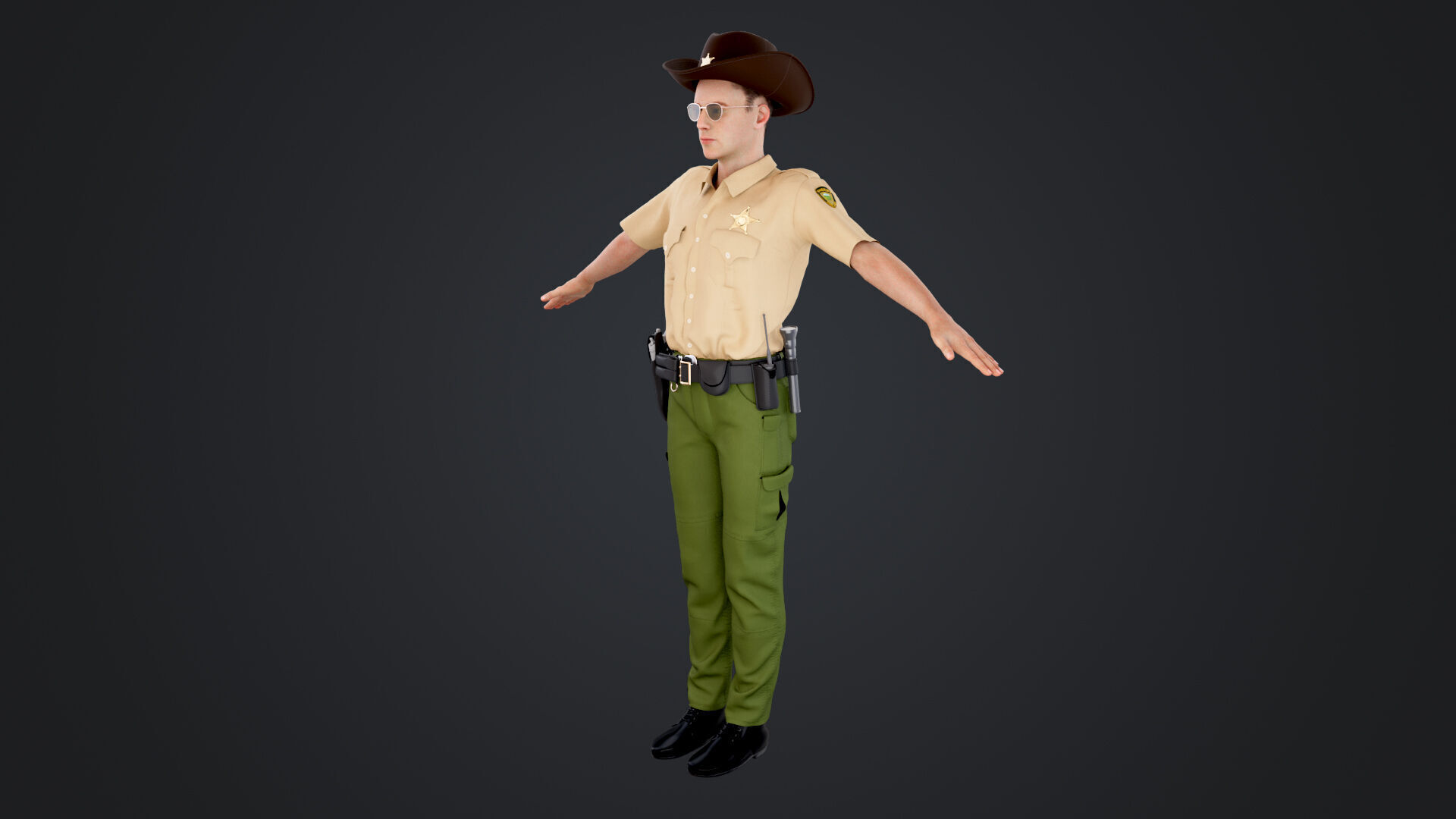 Sheriff Low-poly 3D model_7
