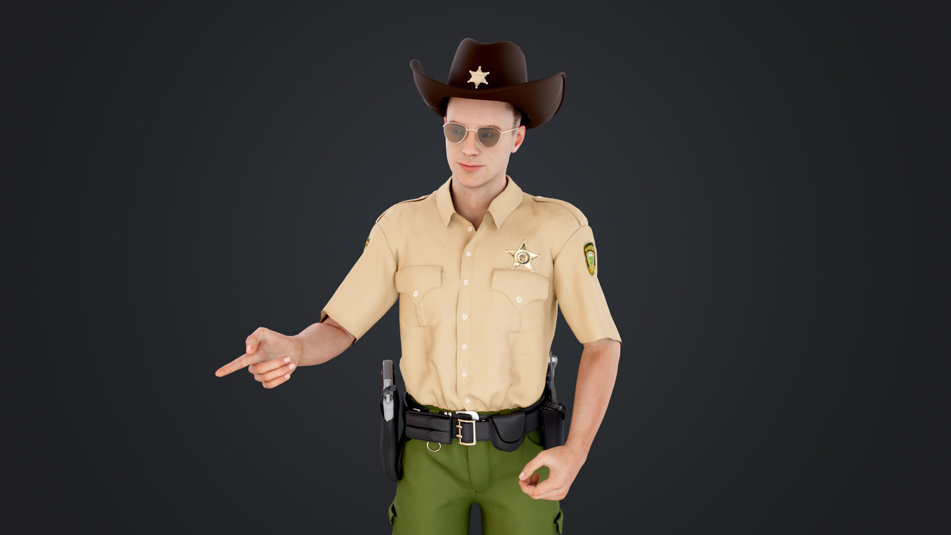 Sheriff Low-poly 3D model_5
